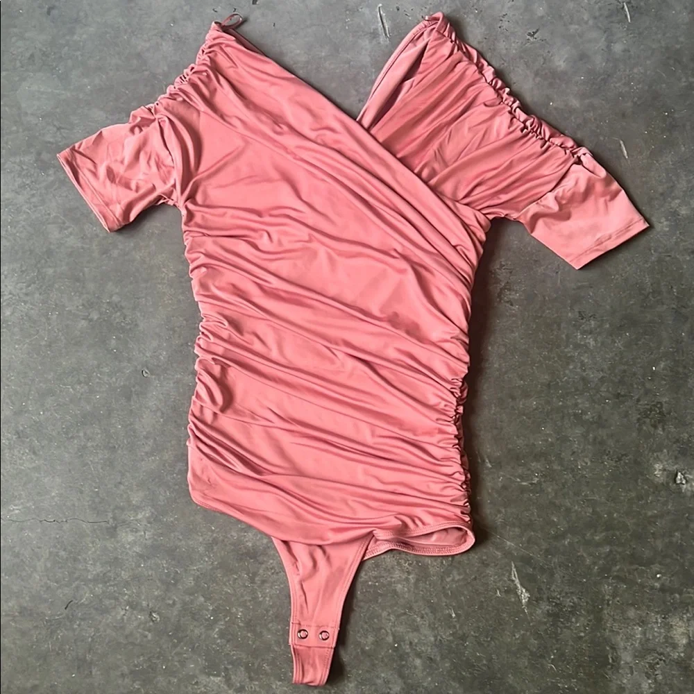 Pink Ruched Bodysuit - Picture 1 of 2